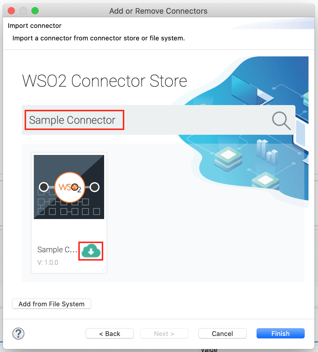 Search Connector in the Connector Store